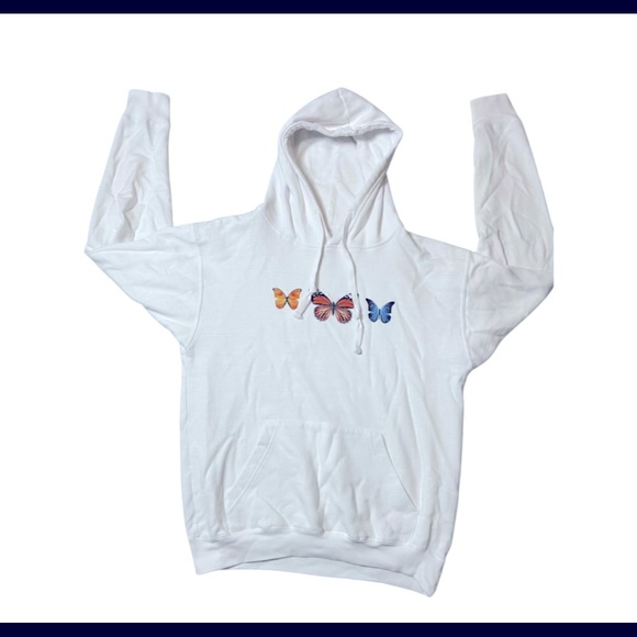 Rue21 Tops - White butterfly hoodie